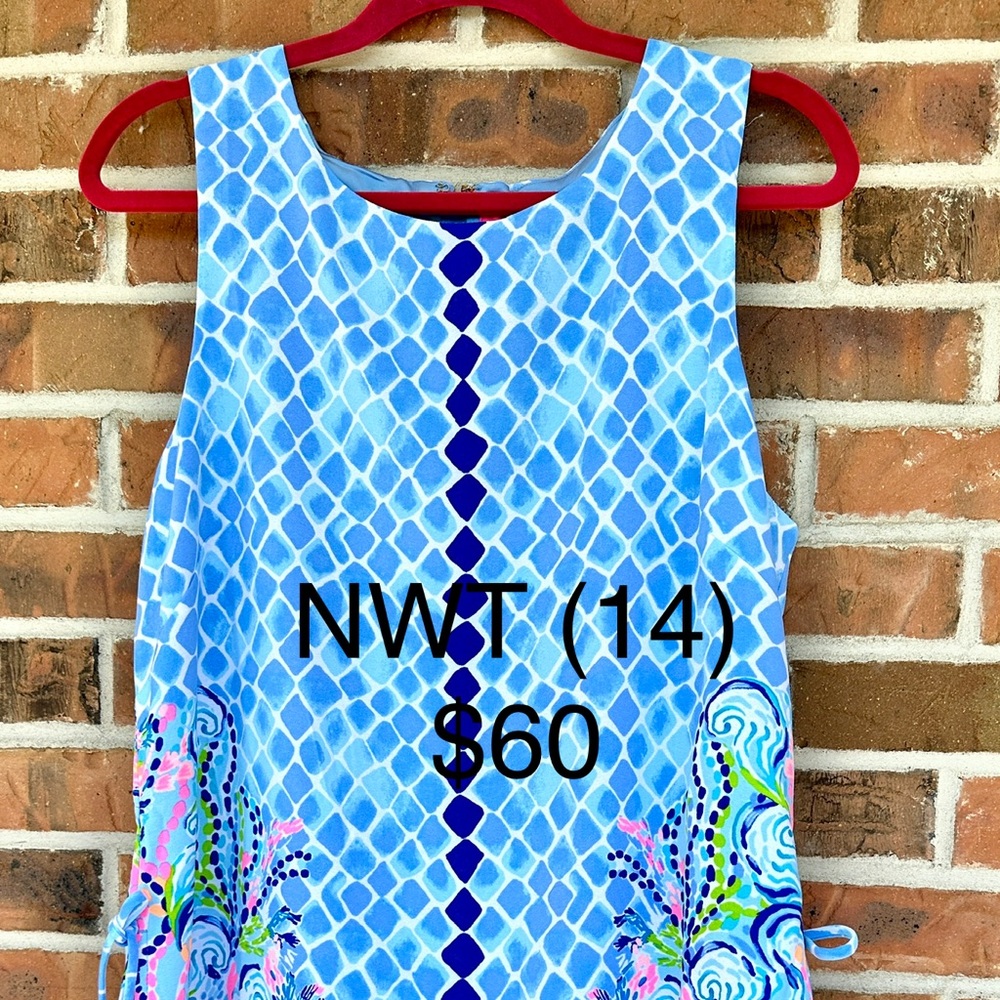 Lilly Pulitzer Blue Multicolor Ocean-Print Romper/Dress